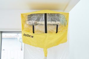 サービス実施前に周辺を養生